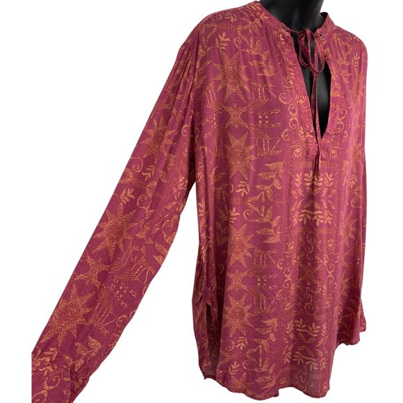 Urban Outfitters Free People Large Women Long Sleeve Boho Tunic Top Blouse New - Picture 4 of 10